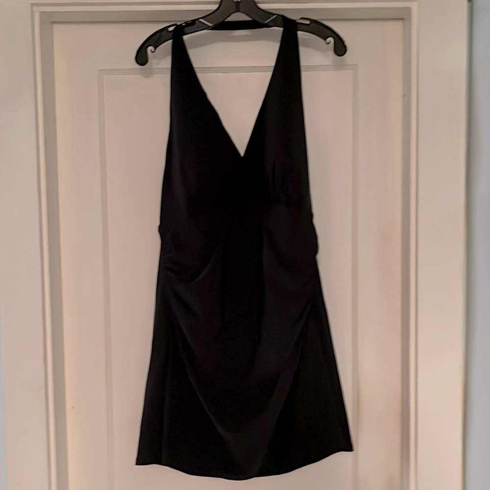 LLBean Black Halter Neck Shirred Swimdress Size 20W - NWOT